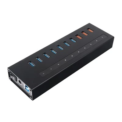 10-portowy koncentrator USB z zasilaczem